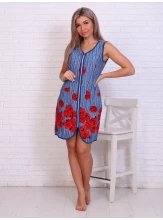 Халат Арина индиго (кулирка) Халат Арина индиго (кулирка)